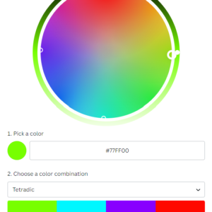 choosing a color scheme with canva