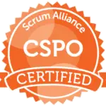 Badge of certification completion for the Scrum Alliance certified scrum product owner methodology